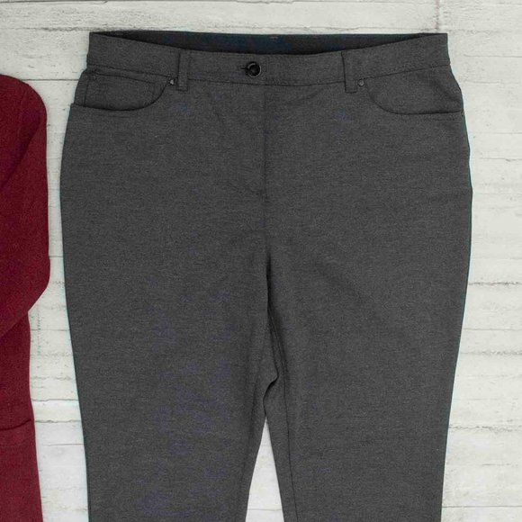 Chico's So Slimming Gray Ponte Straight Leg Pants size 10 - Picture 2 of 7